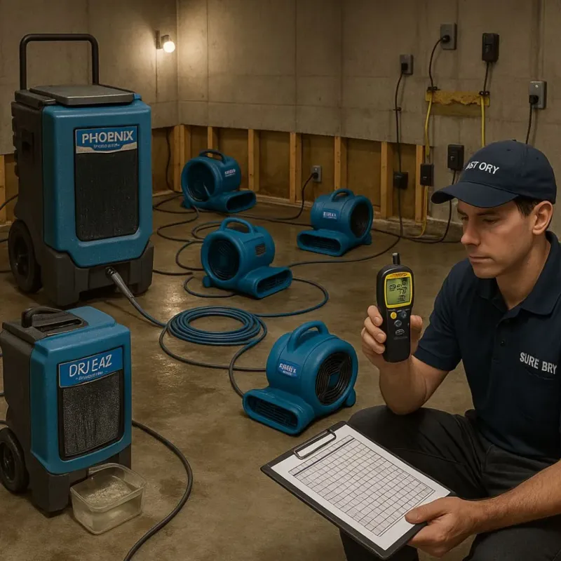 Structural Drying and Dehumidification process in Foresthill, CA